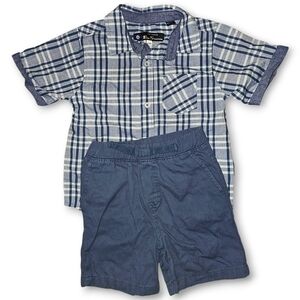 24M Ben Sherman Navy and White Plaid Kids Set